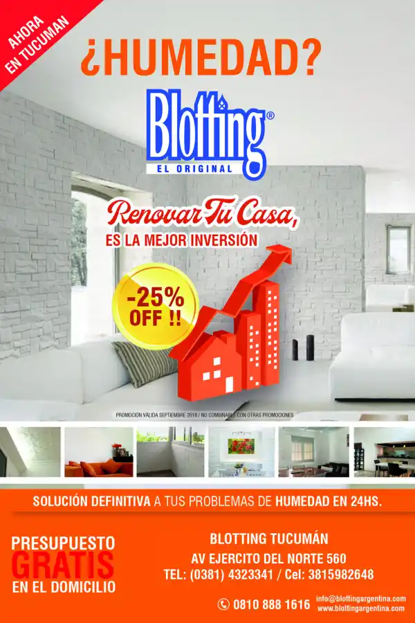 Cientos de tucumanos afirman que con blotting solucionaron definitivamente los problemas de humedad