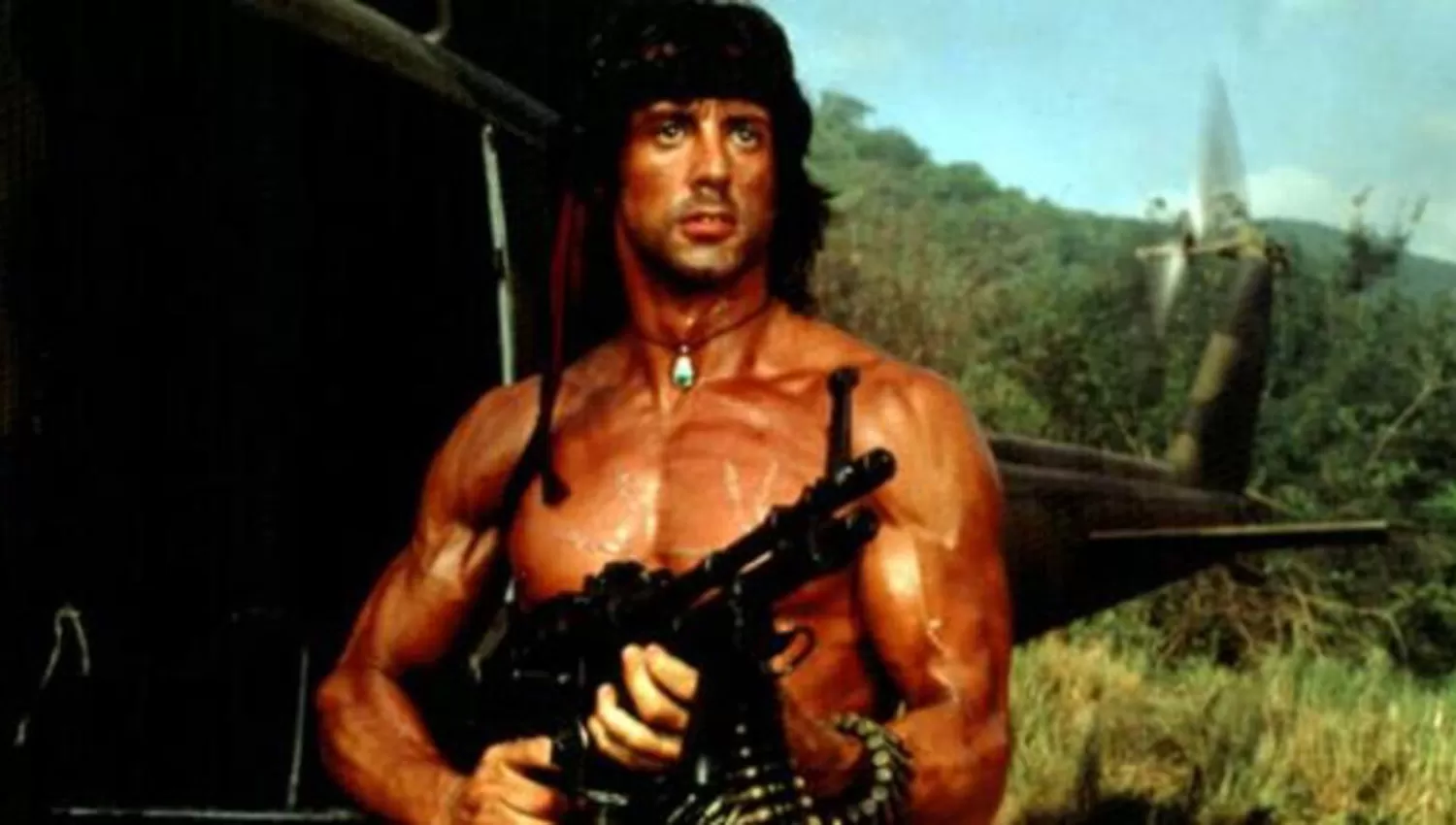 IMAGEN CLÁSICA. Sylvester Stallone, caracterizado como Rambo, en sus primeras películas.