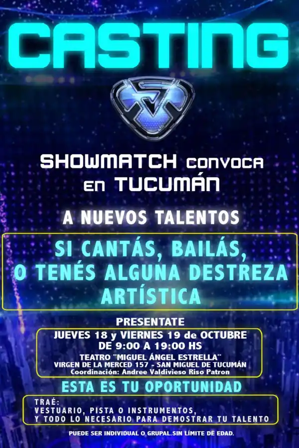 Showmatch busca talentos en Tucumán