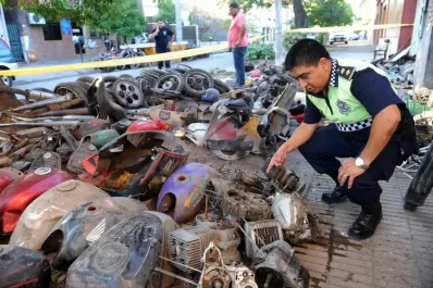 No pueden terminar de contar los elementos encontrados en el desarmadero