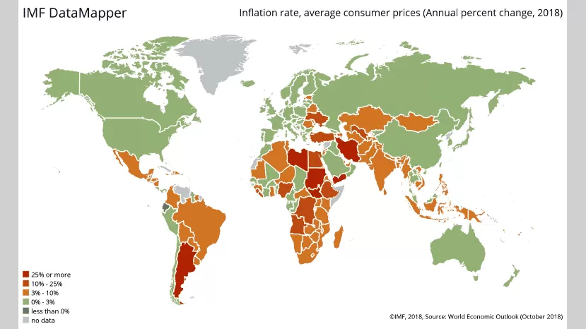 Eswatini y Bhutan tuvieron durante 2017 menos inflación que la medida por Argentina en septiembre