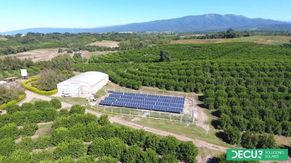 EN LOS NOGALES. Una de las plantas de energía solar instalada en Tucumán  