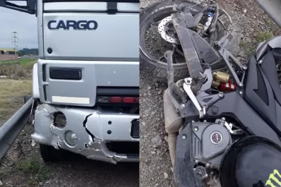 Las Talitas: un motociclista se encuentra grave tras chocar con un camión