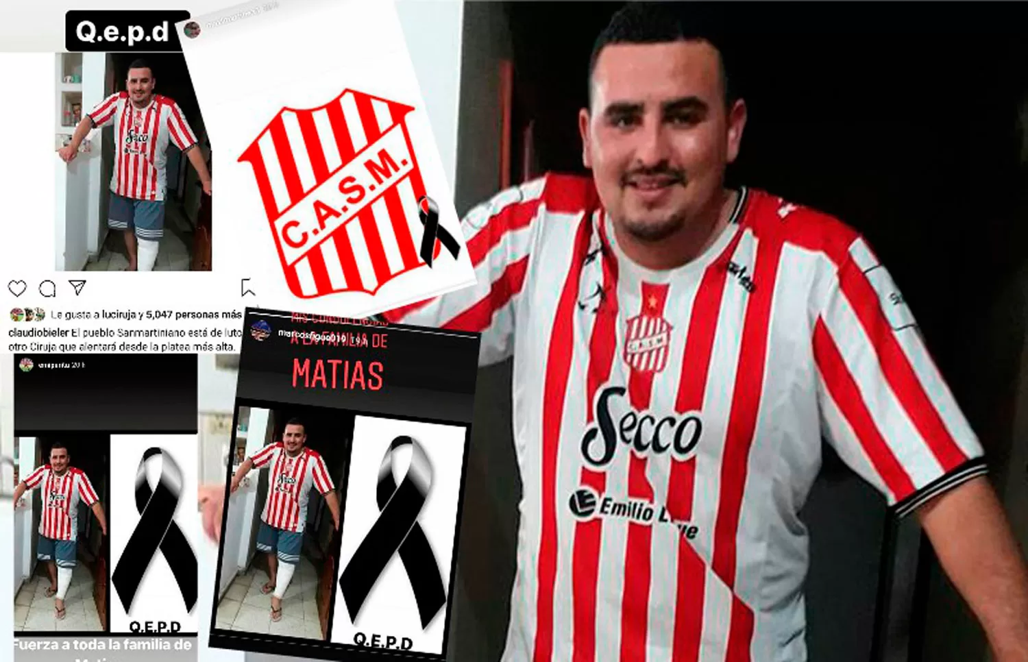 DESPEDIDA. Los mensajes de los jugadores en homenaje a Matías Diarte.