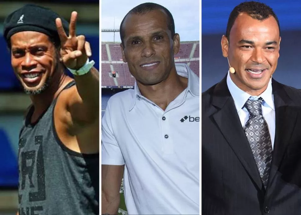 RESPALDOS EXPLÍCITOS. Tres figuras históricas de la selección “verde-amarela”, como son Ronaldinho, Rivaldo y Cafú, avalan abiertamente al candidato de la ultraderecha y ex capitán del ejército de Brasil. 