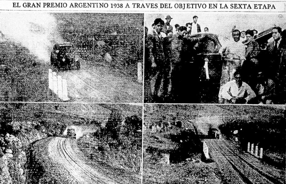 MATE EN MANO. Uno de los pilotos controla su auto al detenerse en Piedrabuena cuando cumplía la etapa entre La Banda y La Quiaca. 