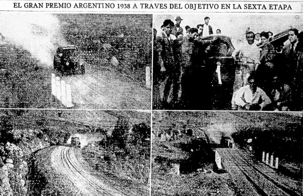 MATE EN MANO. Uno de los pilotos controla su auto al detenerse en Piedrabuena cuando cumplía la etapa entre La Banda y La Quiaca. 