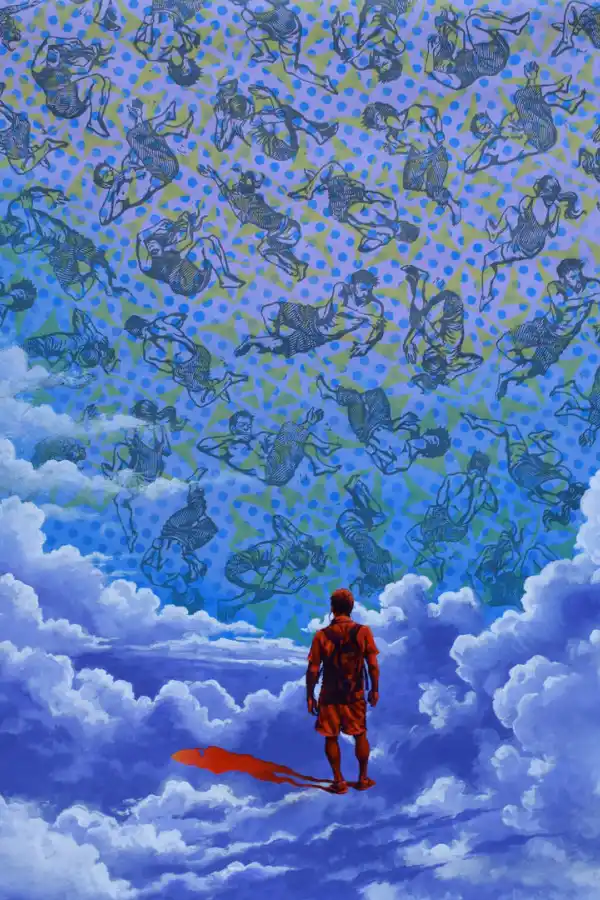 “Y ENTONCES LO COMPRENDÍ”. La obra de Díaz combina dos técnicas. 