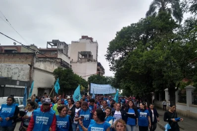 Una protesta de Barrios de Pie complica el tránsito en el centro
