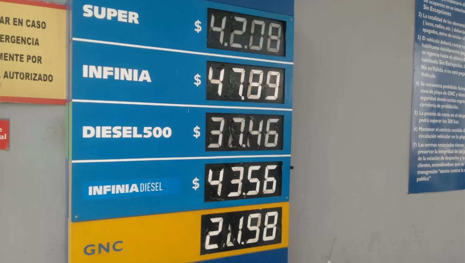 La nafta súper de YPF subió hoy un 1,74% en Tucumán