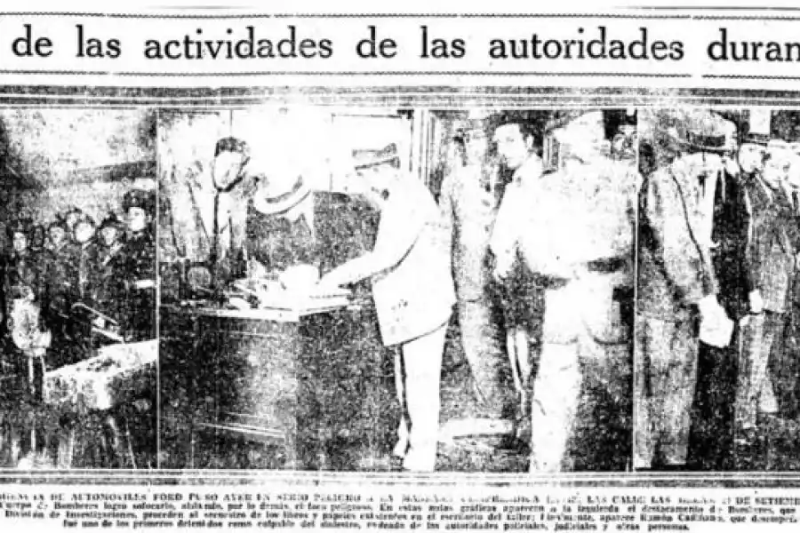 TRABAJO DE INVESTIGACIÓN. Las imágenes muestran a los efectivos policiales recopilando información sobre el evento en las oficinas del negocio.