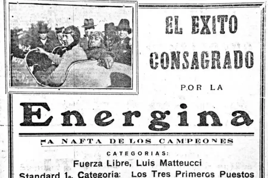 PUBLICIDAD. “La nafta de los campeones”: así se expresó la firma que aportó el combustible. 