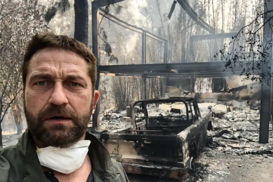 GERARD BUTLER. Otra de las víctimas de los incendios. 