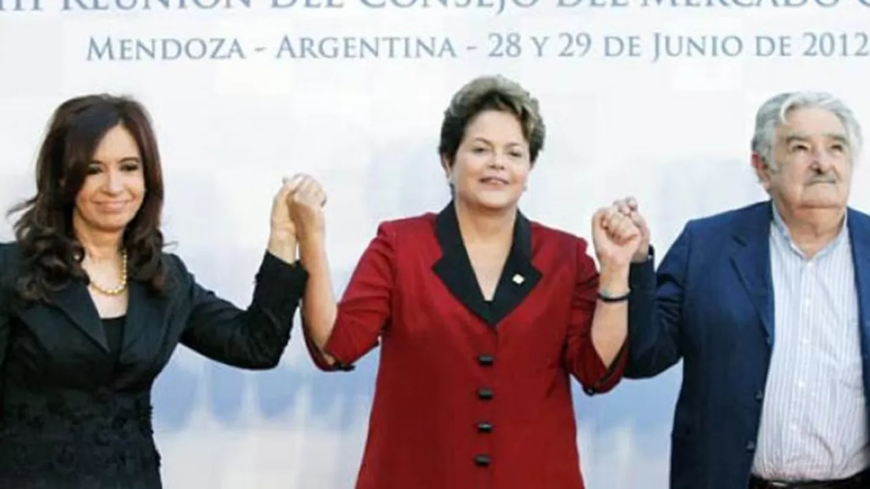 Cristina Kirchner, Dilma Roussef y José Mujica.