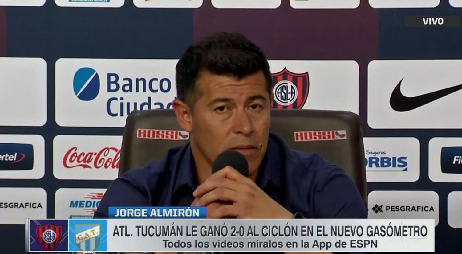 SINCERO. Almirón habló luego de la derrota de San Lorenzo con Atlético.