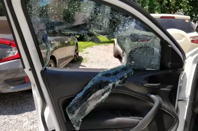 Video: lo atacaron rompevidrios en el estacionamiento de una veterinaria