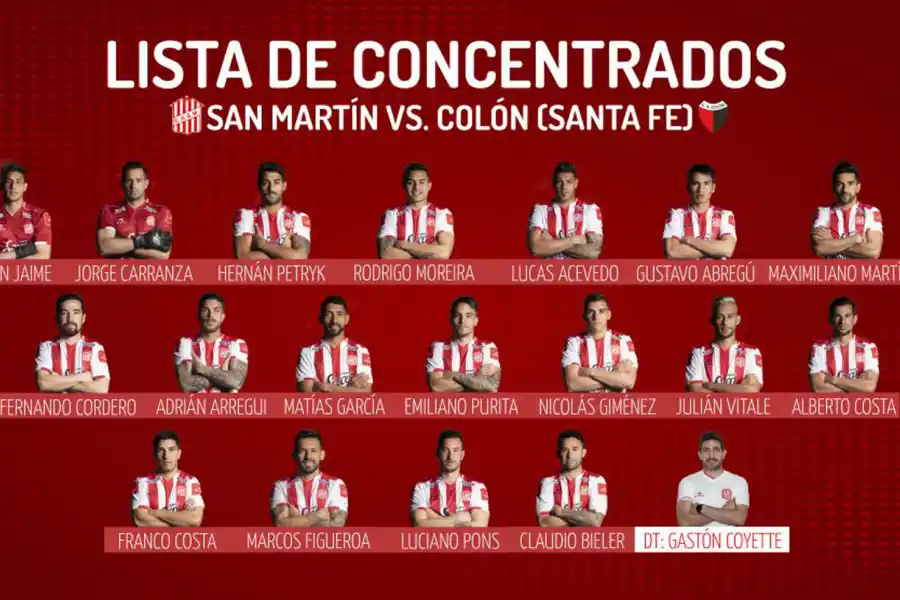 Con la vuelta de Arregui, San Martín tiene los concentrados para recibir a Colón