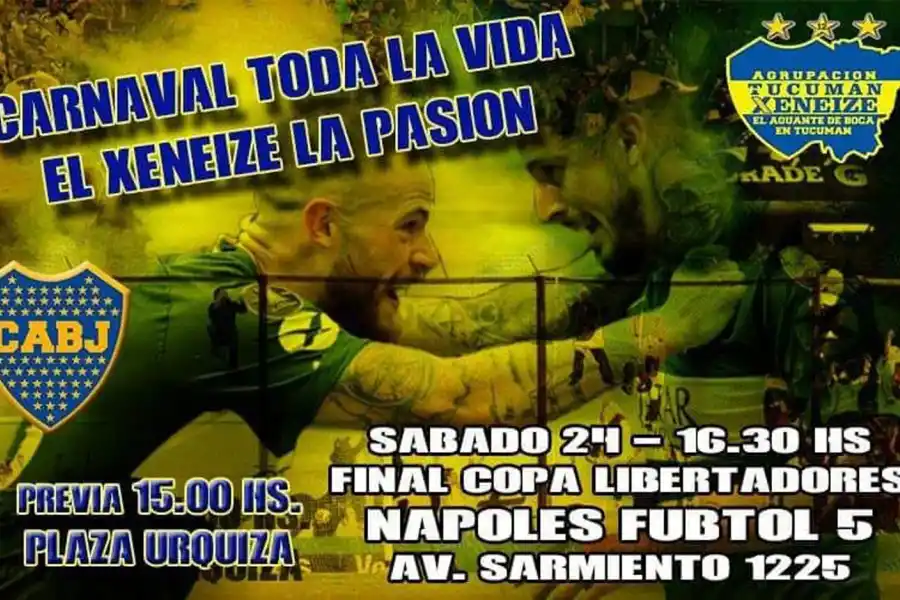 Los hinchas de Boca en Tucumán se reunirán para ver la final ante River