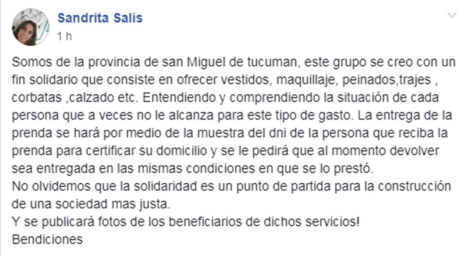 Cientos de tucumanas ofrecen sus vestidos para que las egresadas puedan asistir a sus fiestas