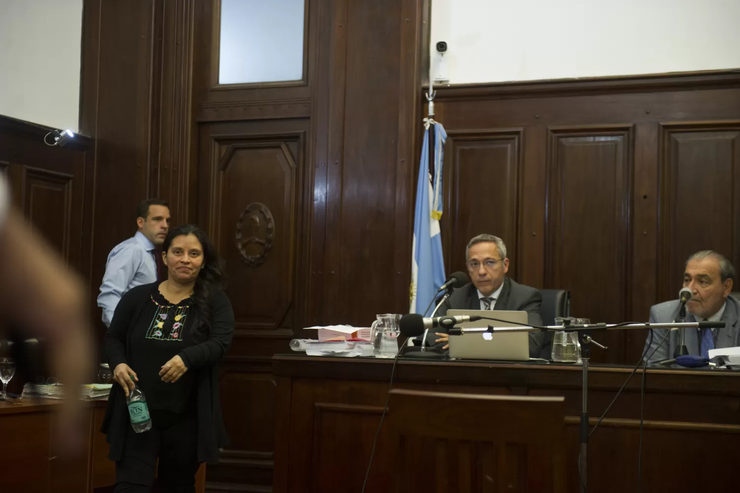 EN LA SALA DE JUICIO. Virginia Mercado amplió su declaración testimonial.
