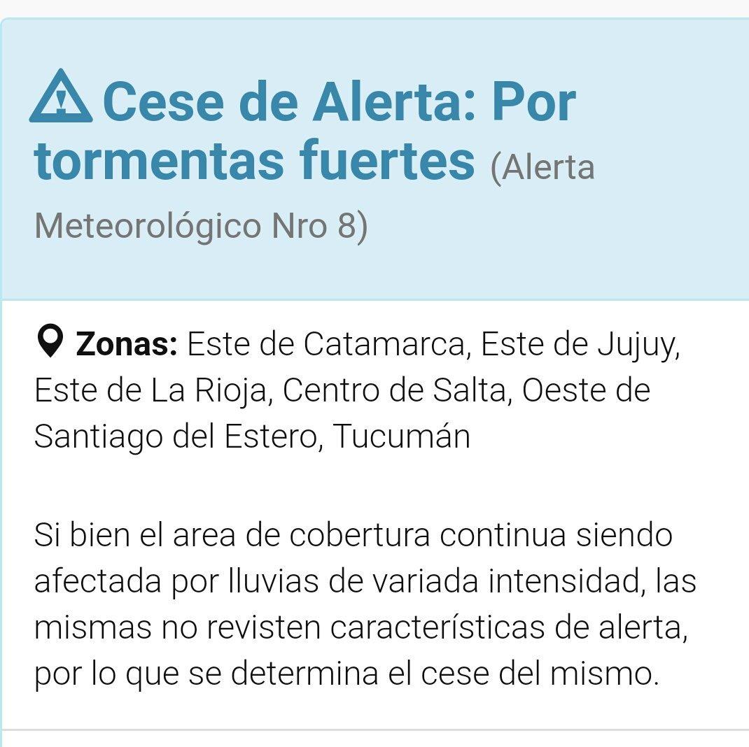 Cesó el alerta meteorológico para Tucumán por tormentas