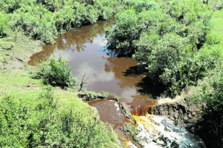 CONTAMINACIÓN. La imagen muestra un curso de agua con vinaza, residuo peligroso de la industria azucarera. archivo