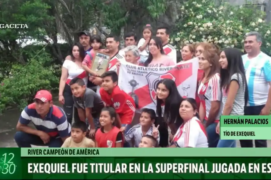 EN FAMAILLÁ. La familia de Palacios, el volante de River.