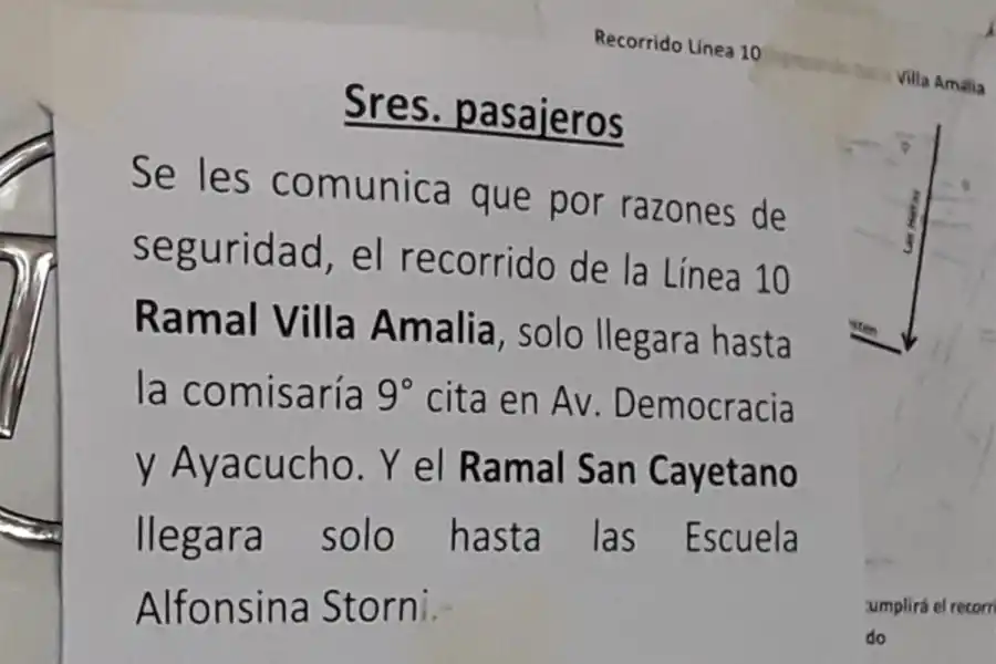Luego del violento asalto a un chofer, la Línea 10 reduce su recorrido en dos barrios