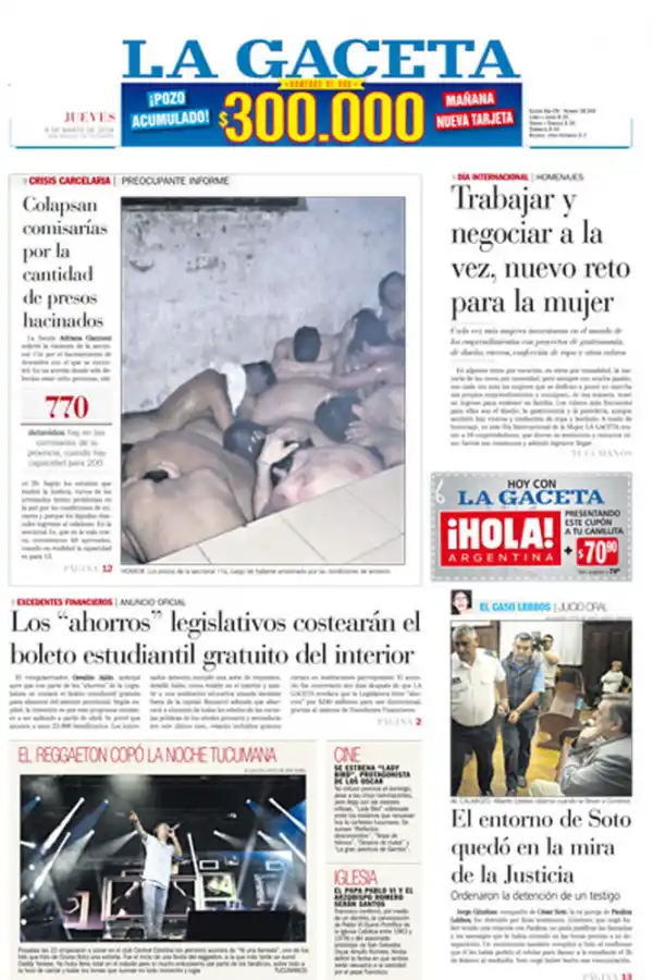 HITO EN EL PROCESO. En marzo, LA GACETA publicó imágenes de detenidos hacinados en la Seccional 11ª. Había más de 30 personas en un calabozo de 32 m2.  