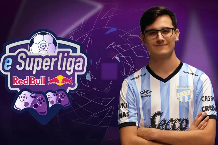 Nicolás Mejía, ya posó para la foto oficial de la Superliga virtual. 