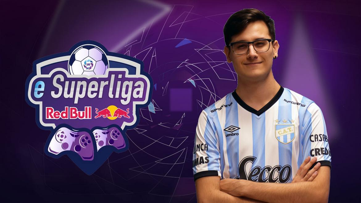 Nicolás Mejía, ya posó para la foto oficial de la Superliga virtual. 