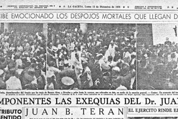 El imponente funeral de Juan B. Terán