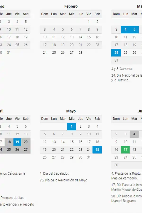 Lo que todos quieren saber: ¿cuántos feriados tendrá 2019?