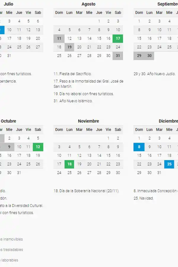 Lo que todos quieren saber: ¿cuántos feriados tendrá 2019?