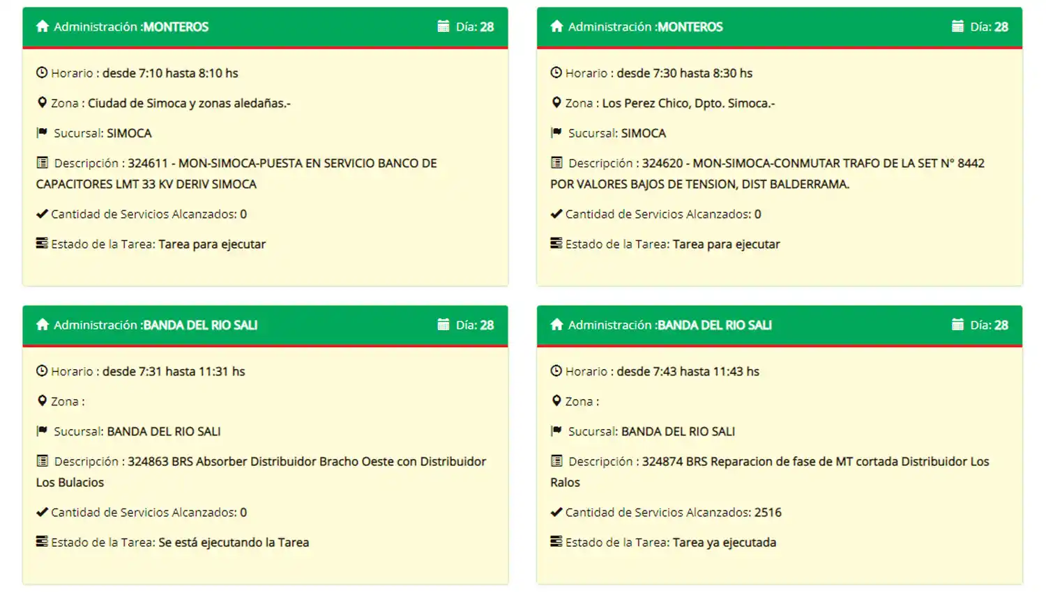 Estos son los cortes de luz programados por EDET para hoy