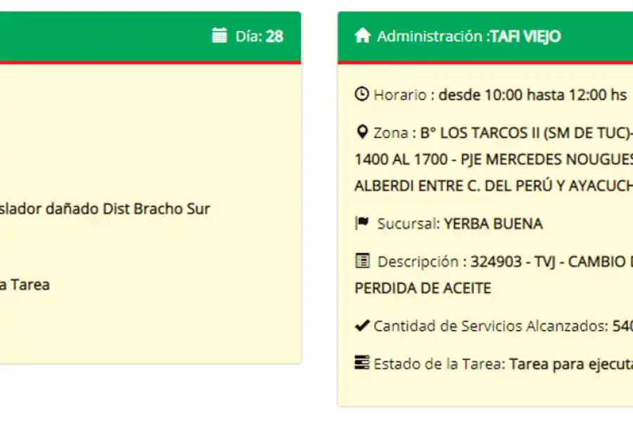 Estos son los cortes de luz programados por EDET para hoy