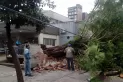 Cayó un árbol sobre una pared del Centro de Salud y una mujer se salvó de ser aplastada