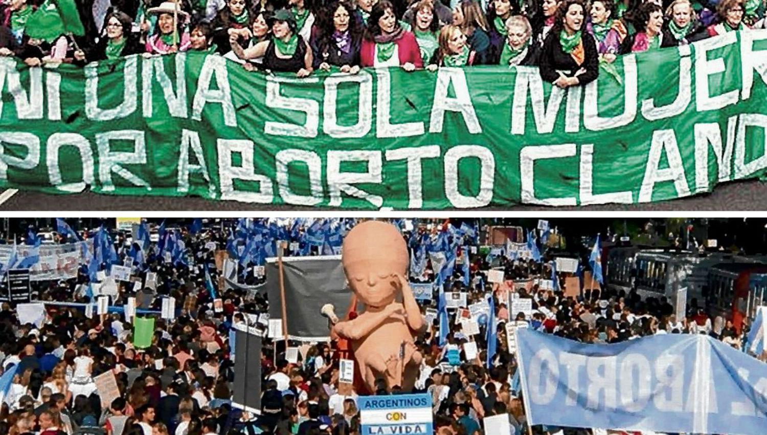 A FAVOR Y EN CONTRA. El Senado de Argentina rechazó el proyecto de interrupción voluntaria del embarazo.