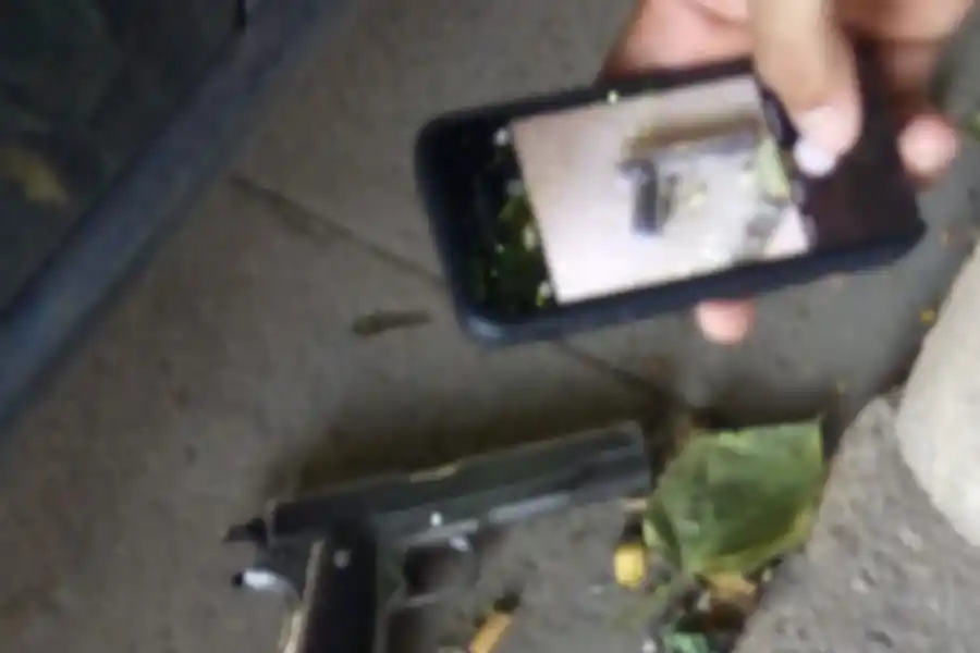 El arma secuestrada.