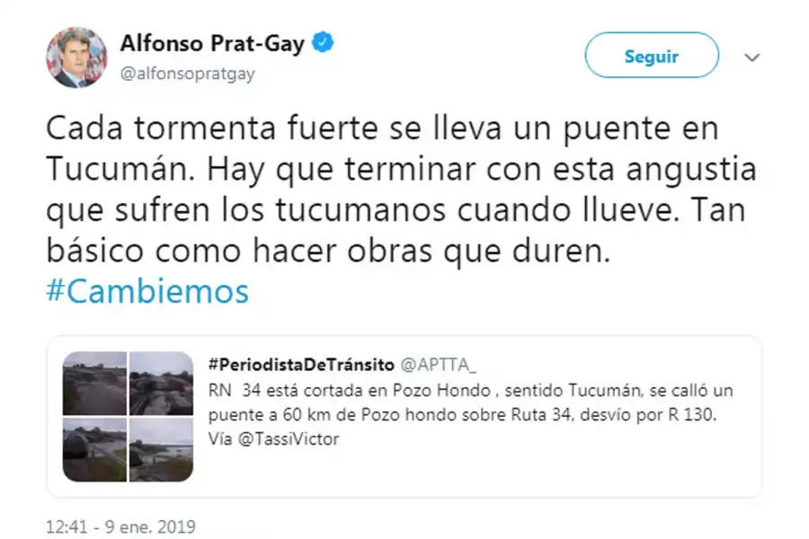 Prat Gay confundió Santiago del Estero con Tucumán y lo destrozaron en Twitter