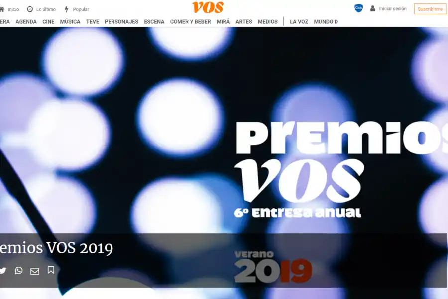 PREMIOS VOS. Cómo votar.