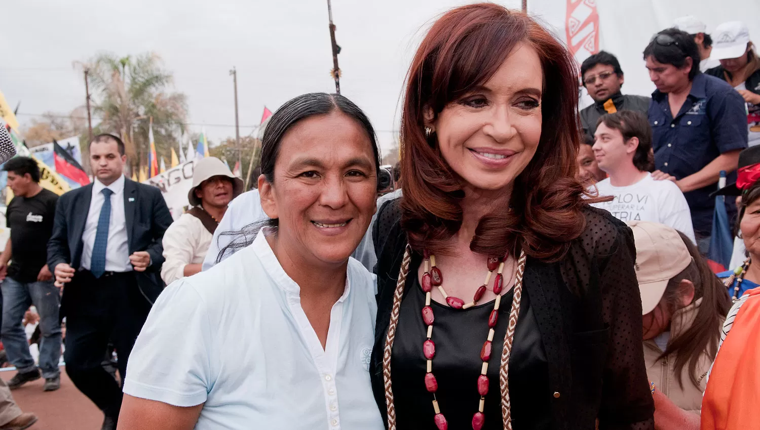 Cristina manifestó su apoyo a la líder de Tupac Amaru. 