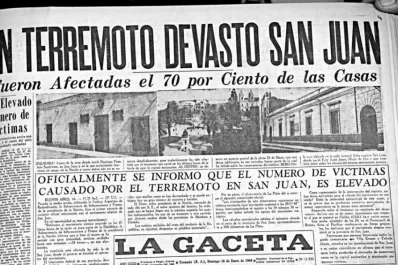 Hojeando el diario: un terremoto que marcó al país, en 1944