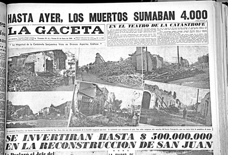 Hojeando el diario: un terremoto que marcó al país, en 1944
