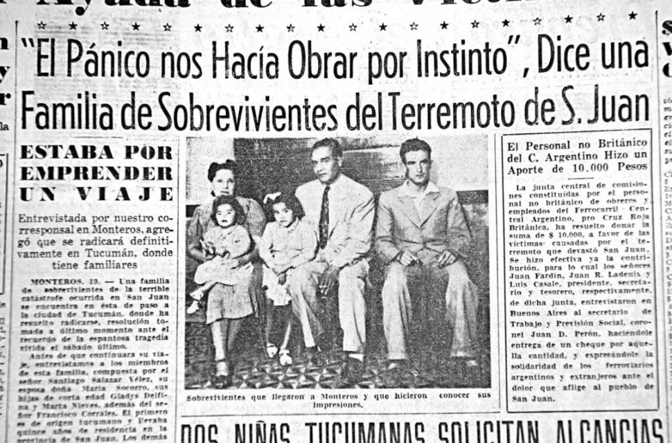 A SALVO. Los Salazar se refugiaron en Tucumán, donde tenían familia, tras haberse salvado de milagro cuando se cayó su casa en San Juan.
