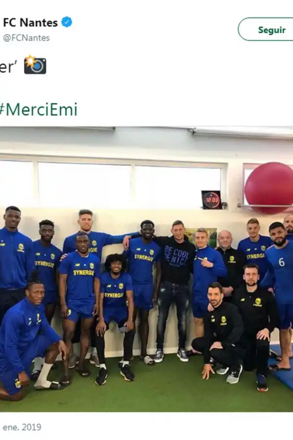 La última foto de Emiliano Sala antes de desaparecer