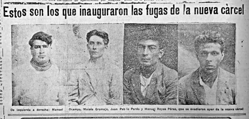 EL LUGAR DEL ESCAPE. La soga y la escala improvisada que utilizaron los prisioneros para dejar la cárcel podían verse en el muro norte. 