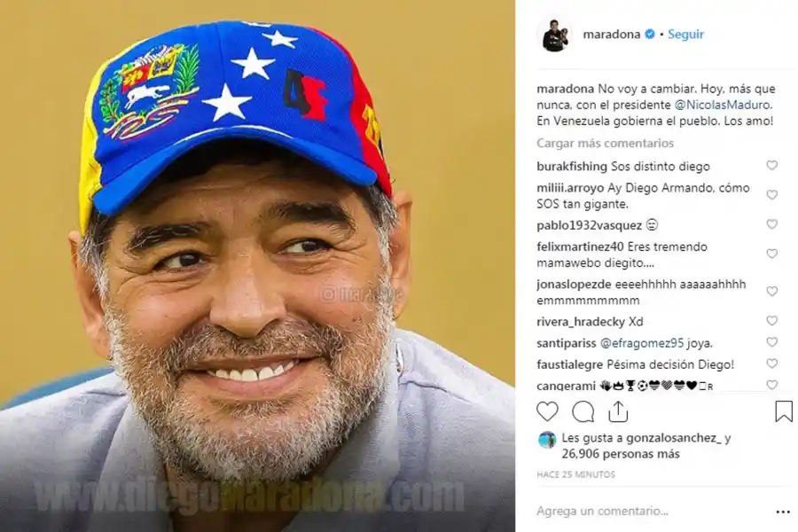 Maradona: hoy más que nunca con Maduro