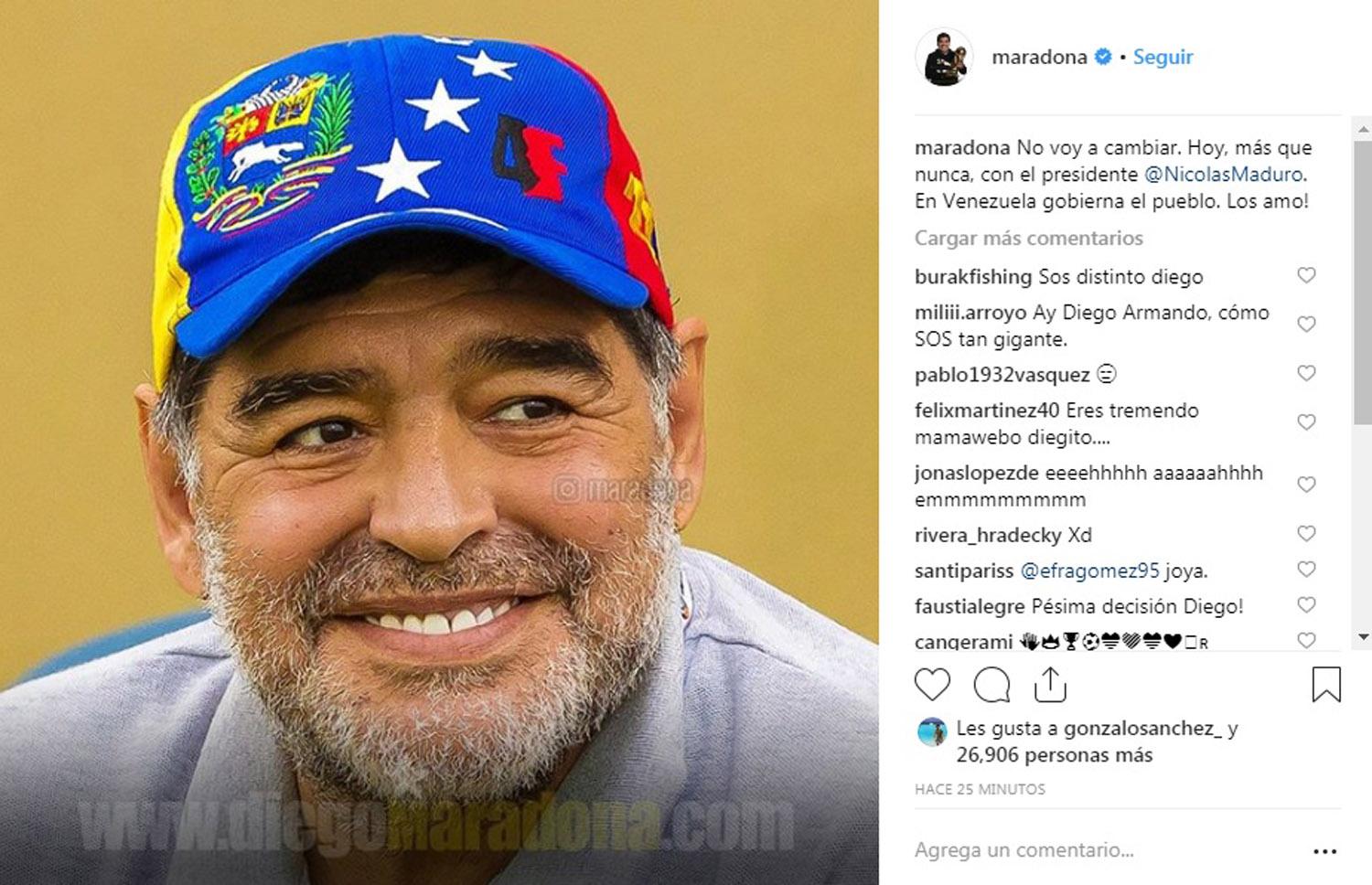 Maradona: hoy más que nunca con Maduro