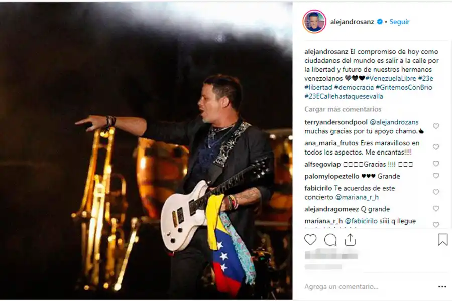 Montaner, Edgar Ramírez y Miguel Bosé: los famosos que apoyan a Guaidó